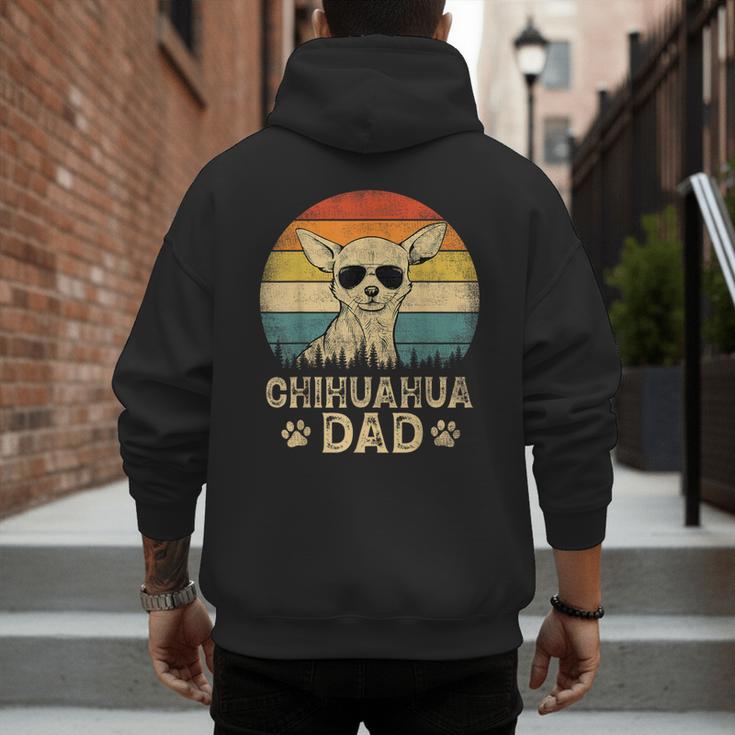 Vintage Chihuahua Dad Dog Lovers Father's Day Tee Men's Hoodie Back Print