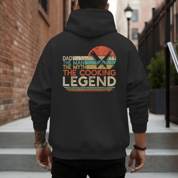 Vintage Cooking Dad The Man The Myth The Legend Chef Men's Hoodie Back Print
