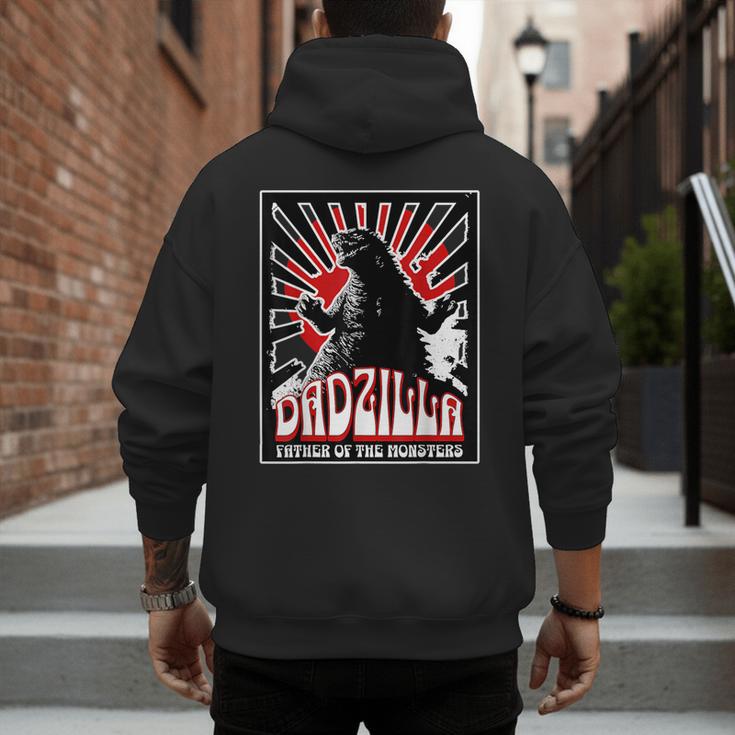 Vintage Dadzilla Father Of The Monsters Fathers Day Men's Hoodie Back Print