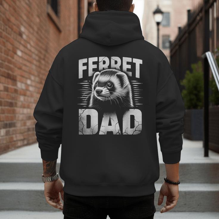 Vintage Ferret Dad Ultimate Pet Lover Ferret Owner Men's Hoodie Back Print