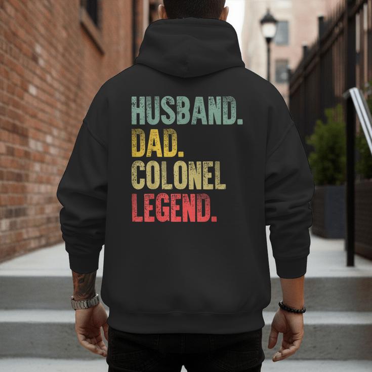 Vintage Husband Dad Colonel Legend Retro T-Shirt Men's Hoodie Back Print Vintage Husband Dad Colonel Legend Retro T-Shirt Men's Hoodie Back Print