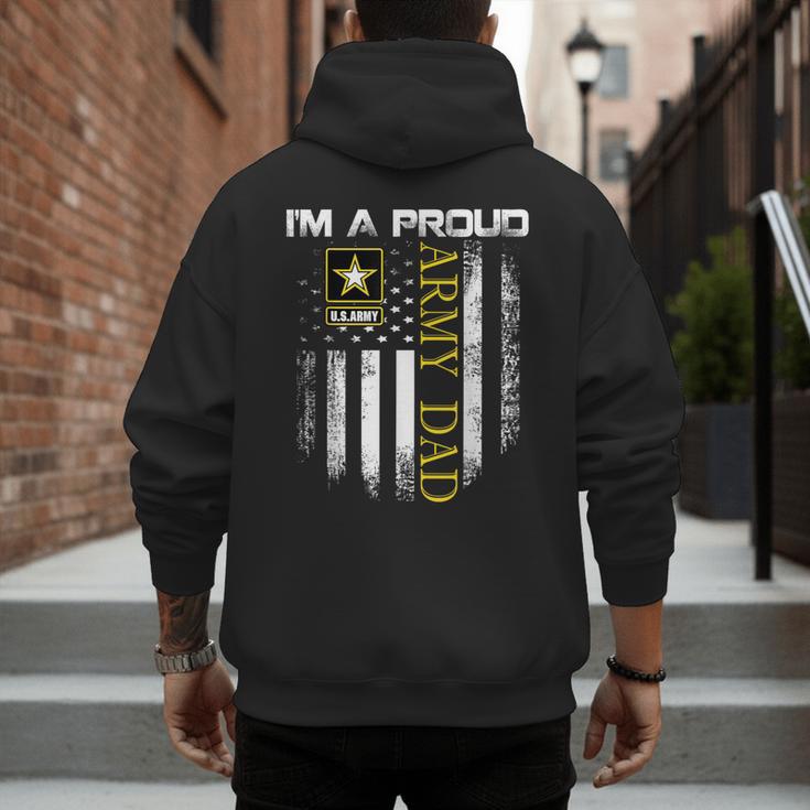Vintage I'm A Proud Army Dad With American Flag Men's Hoodie Back Print Vintage I'm A Proud Army Dad With American Flag Men's Hoodie Back Print