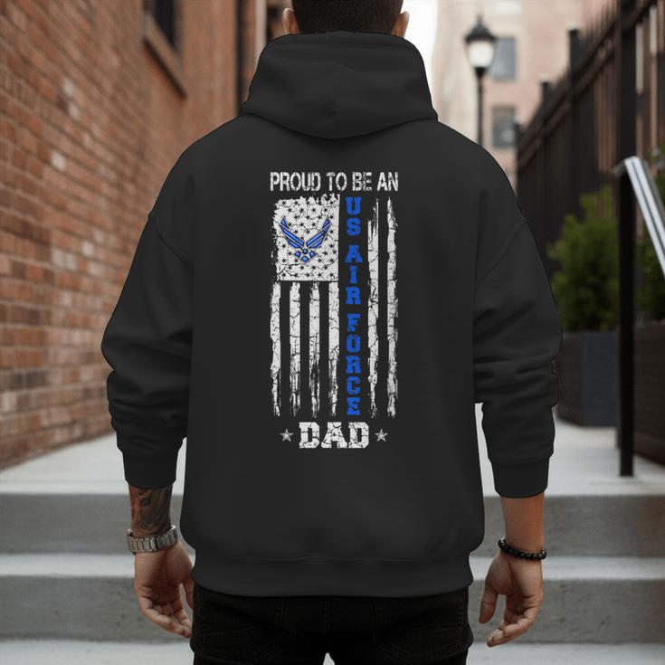 Vintage USA Flag Proud To Be An US Air Force Dad Men's Hoodie Back Print Vintage USA Flag Proud To Be An US Air Force Dad Men's Hoodie Back Print