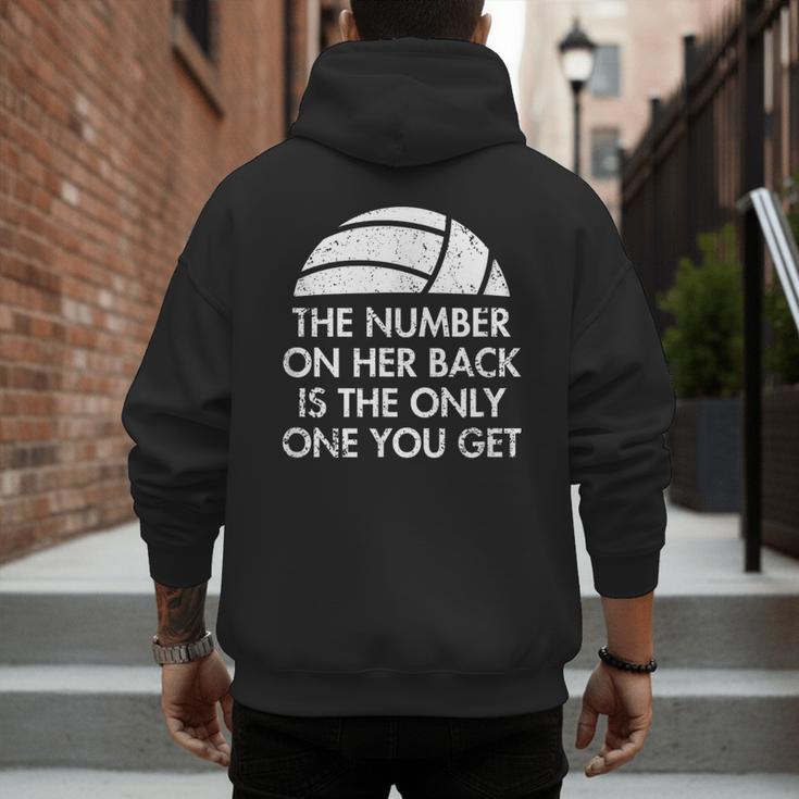 Volleyball Dad MoM Daughter Back Number Men's Hoodie Back Print