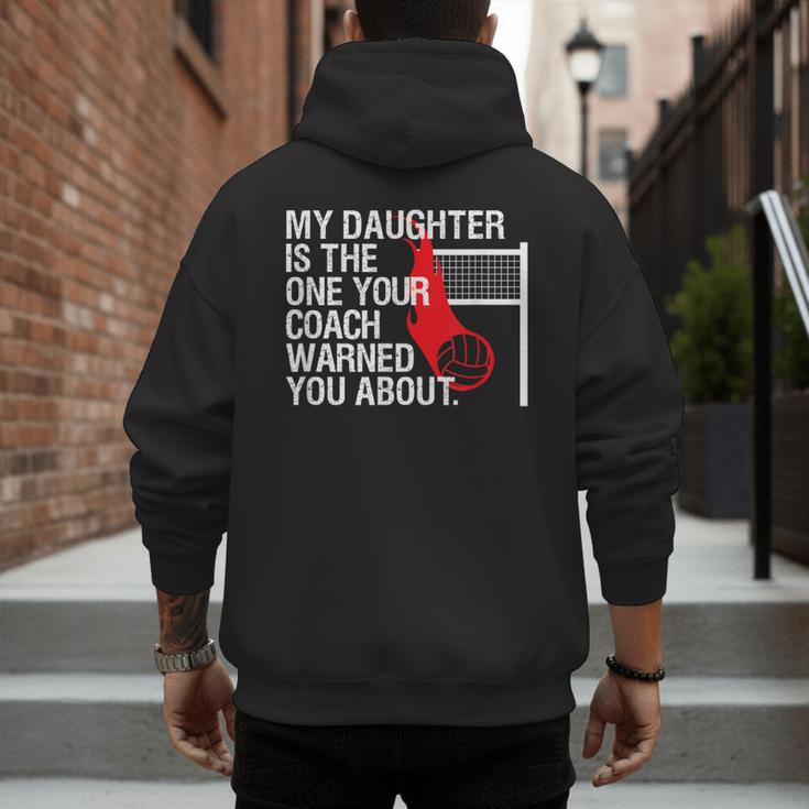 Volleyball Mom Dad Parent Shirt Daughter Player Men's Hoodie Back Print