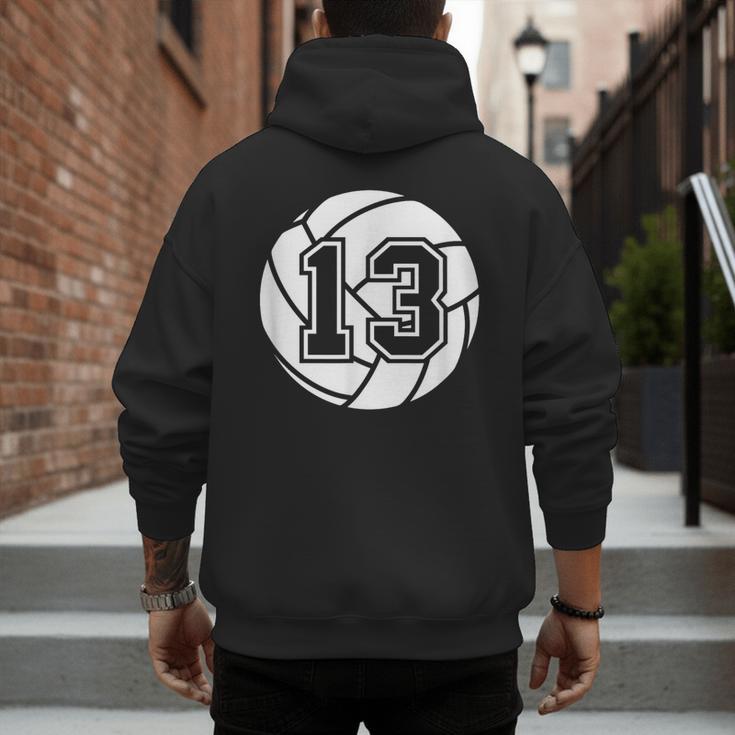 Volleyball Player 13 Volleyball Mom Dad Jersey Number 13 Men's Hoodie Back Print Volleyball Player 13 Volleyball Mom Dad Jersey Number 13 Men's Hoodie Back Print
