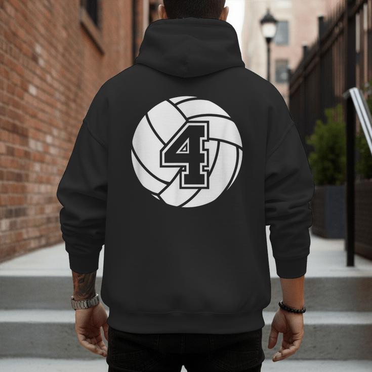 Volleyball Player 4 Volleyball Mom Dad Jersey Number 4 Men's Hoodie Back Print