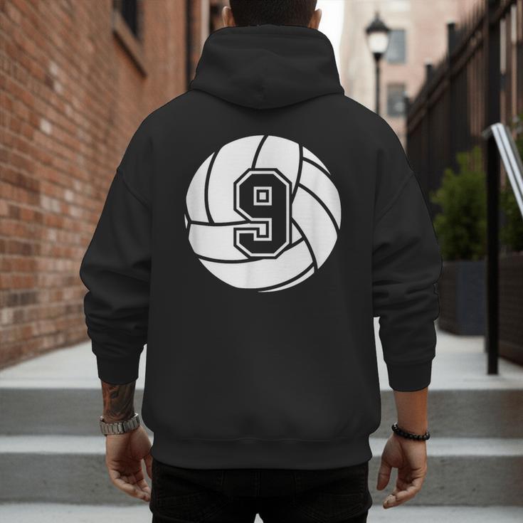 Volleyball Player 9 Volleyball Mom Dad Jersey Number 9 Men's Hoodie Back Print