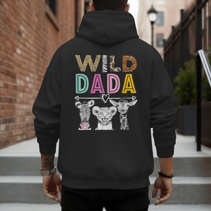 Wild Dada Zoo Theme Birthday Safari Jungle Matching Party Men's Hoodie Back Print