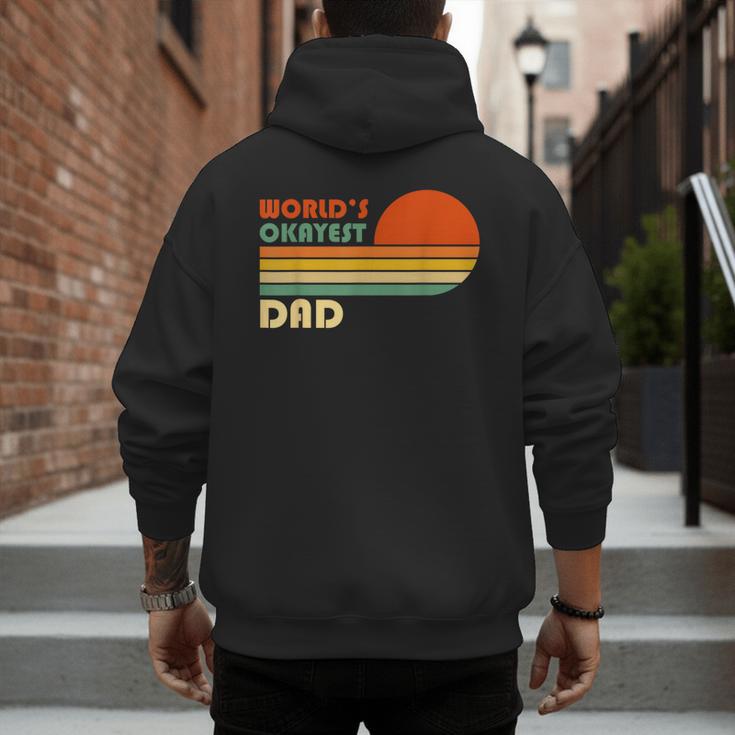 World's Okayest Dad Father Retro Vintage Men's Hoodie Back Print World's Okayest Dad Father Retro Vintage Men's Hoodie Back Print
