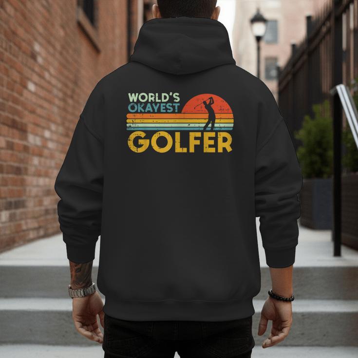 Worlds Okayest Golfer Retro Golf Joke Dad Men Women Kids Men's Hoodie Back Print