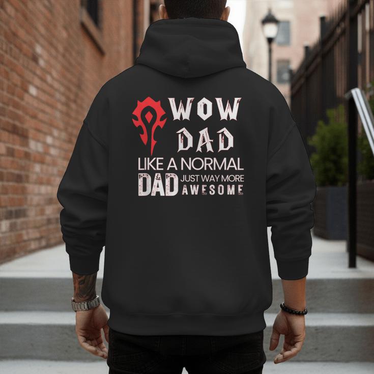 WOW Dad Like a Normal Dad Way More Awesome Tee T-Shirt Men's Hoodie Back Print