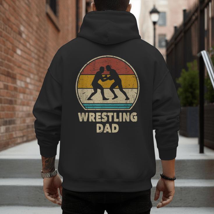Wrestling Dad Vintage Wrestling Retro Wrestling Lover Men's Hoodie Back Print