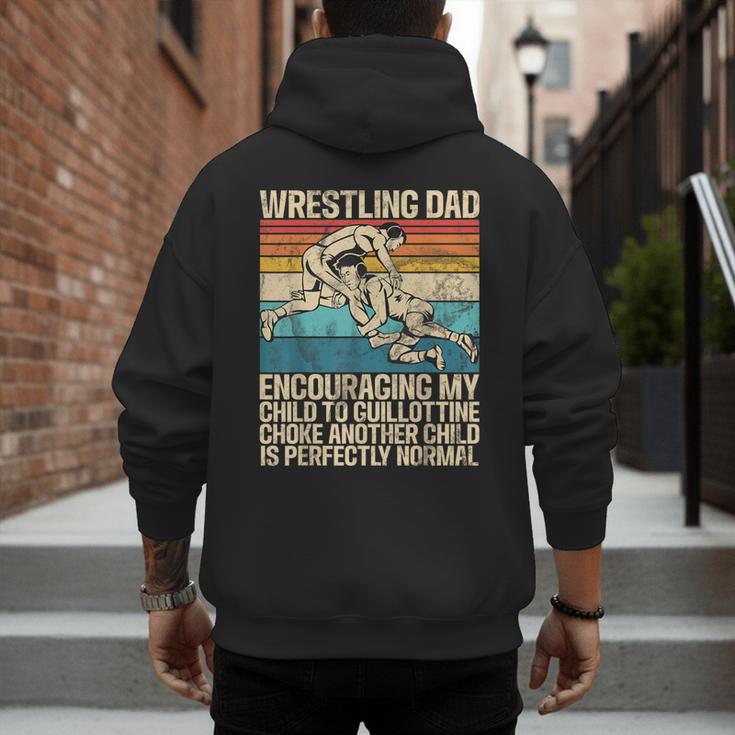 Wrestling Dad Wrestler Wrestling Wrestle Father's Day Men's Hoodie Back Print