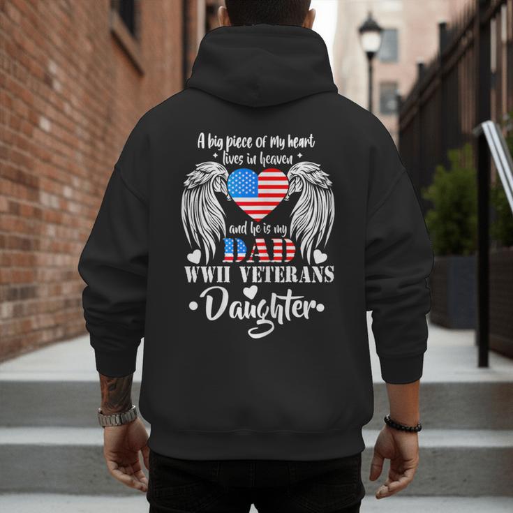 WWII Veterans Daughter Dad Remembrance Veteran Day Men's Hoodie Back Print