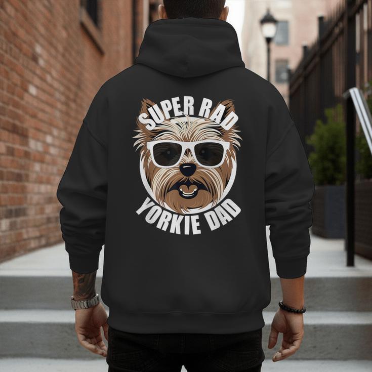 Yorkie Dad Father’s Day Yorkshire Terrier Dog Dad Men's Hoodie Back Print