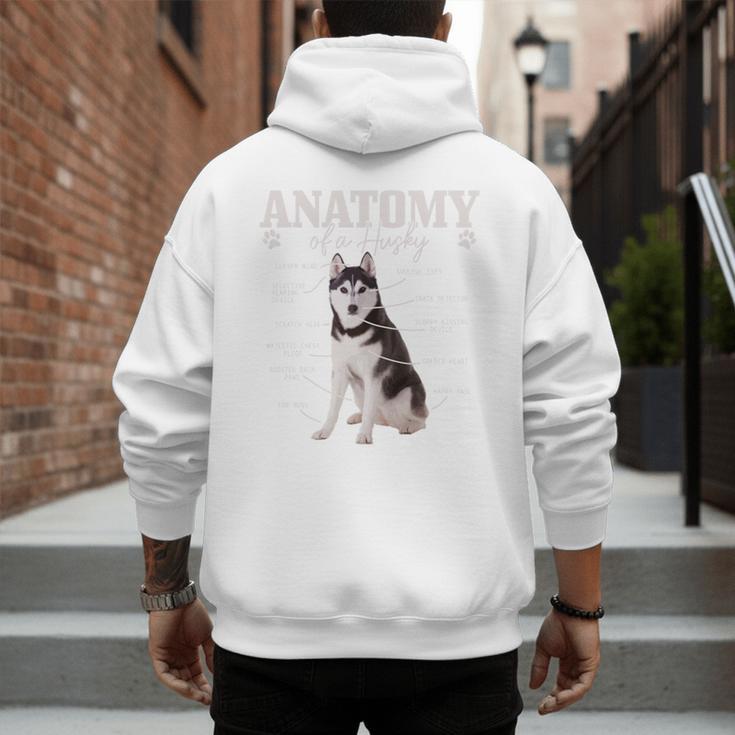 Anatomy Of A Siberian Husky Cute Dog Husky Mom Dad Men's Hoodie Back Print