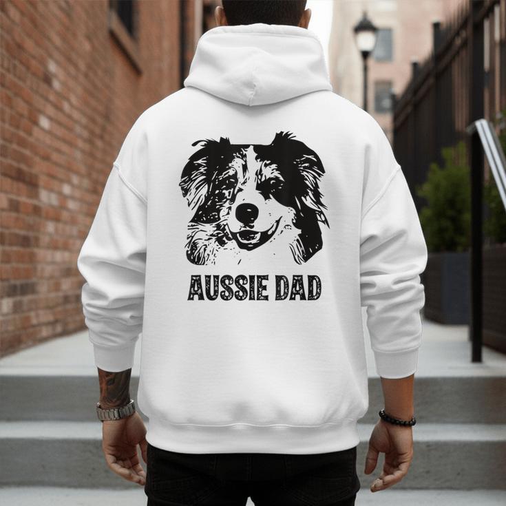 Aussie Dad Australian Shepherd Dog Dad For Men Men's Hoodie Back Print