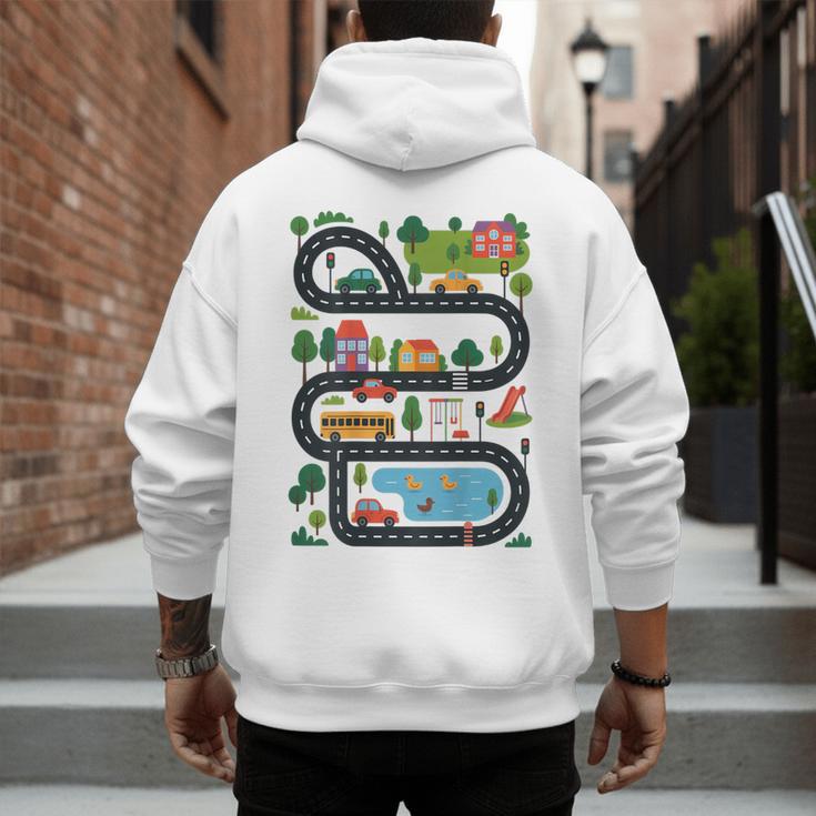 On Back Tired Dads Club Car Race Track On Dad Daddy Men's Hoodie Back Print On Back Tired Dads Club Car Race Track On Dad Daddy Men's Hoodie Back Print