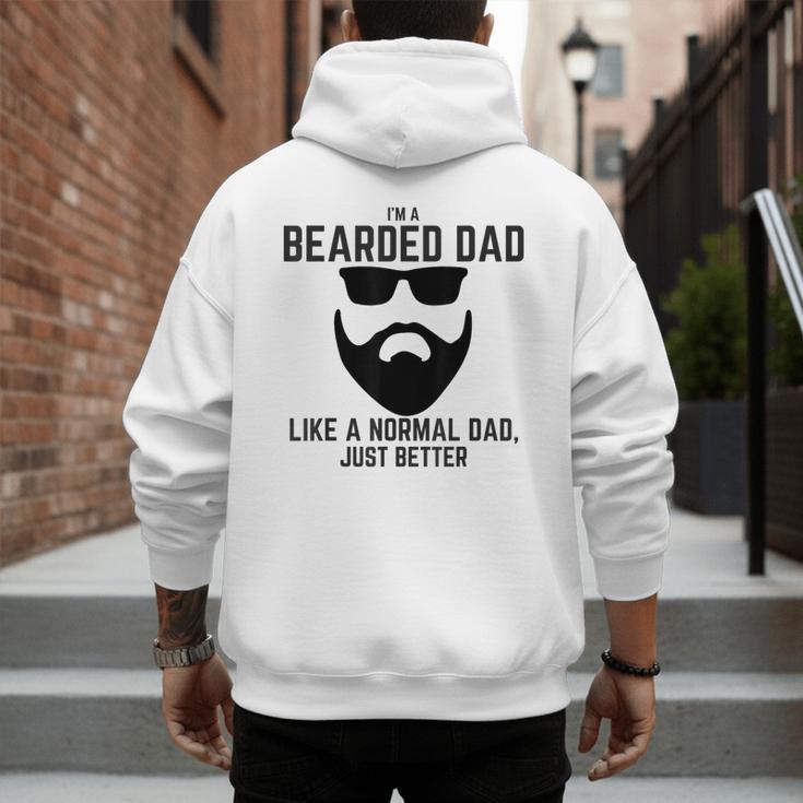 Bearded Dad Beard Humor Superhero Men's Hoodie Back Print