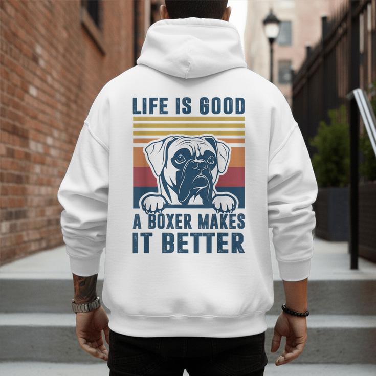 Boxer Dog For Men Women Boxer Dog Dad Mom Small Men's Hoodie Back Print