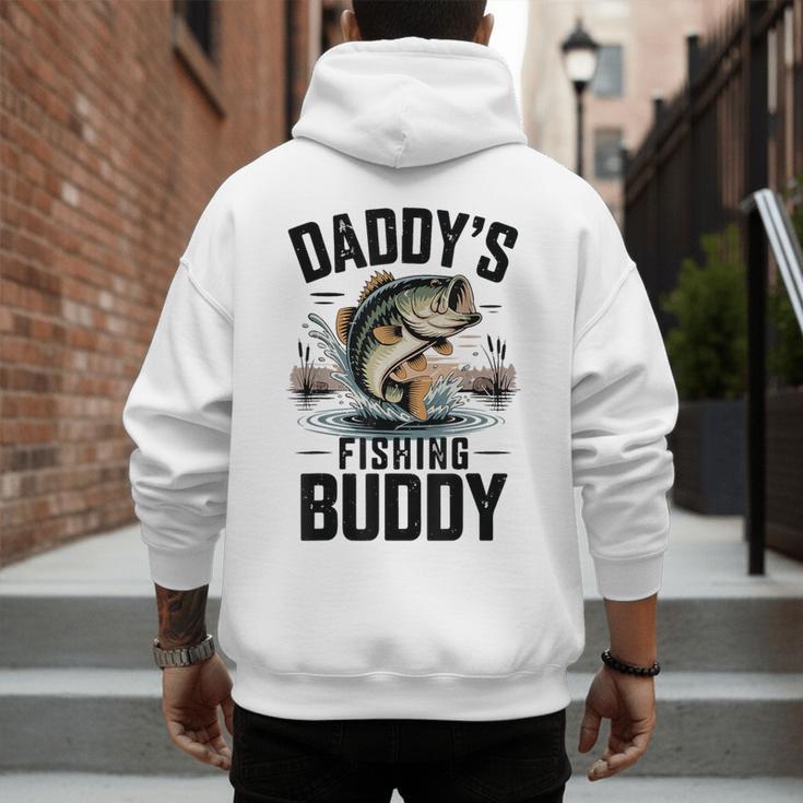 Boy Daddy Fishing Buddy Matching Fishing Bass Fishing Men's Hoodie Back Print