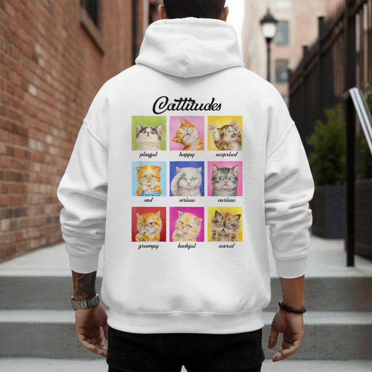 Cat Lover Cat Mom Cat Dad Crazy Cat Lady Cattitudes Men's Hoodie Back Print