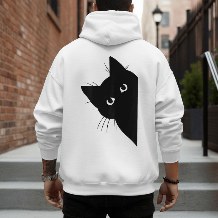 Curious Cat Peeking Sneaky Cat Cat Mom Cat Dad Men's Hoodie Back Print Curious Cat Peeking Sneaky Cat Cat Mom Cat Dad Men's Hoodie Back Print