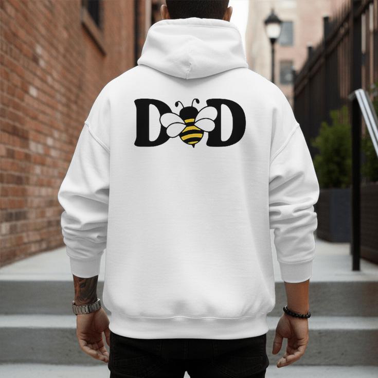 Dad Bee Cute Beekeeping 1st Birthday Matching Family Dada Men's Hoodie Back Print