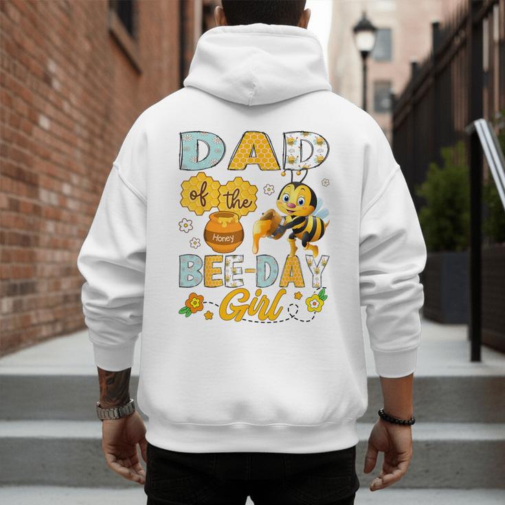 Dad Of The Bee-Day Girl Bee Birthday Party Men's Hoodie Back Print
