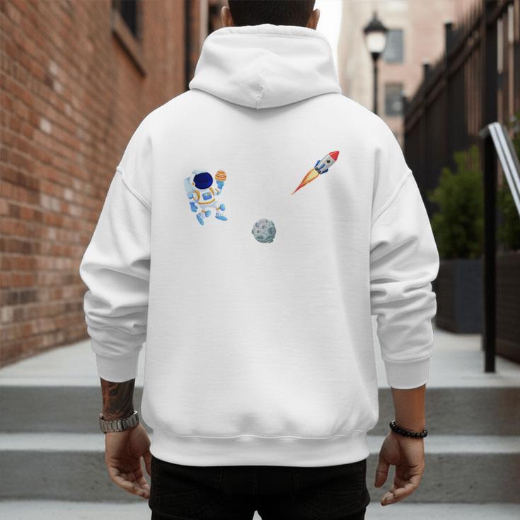 Dad Of The Birthday Boy Space Astronaut Birthday Family Men's Hoodie Back Print