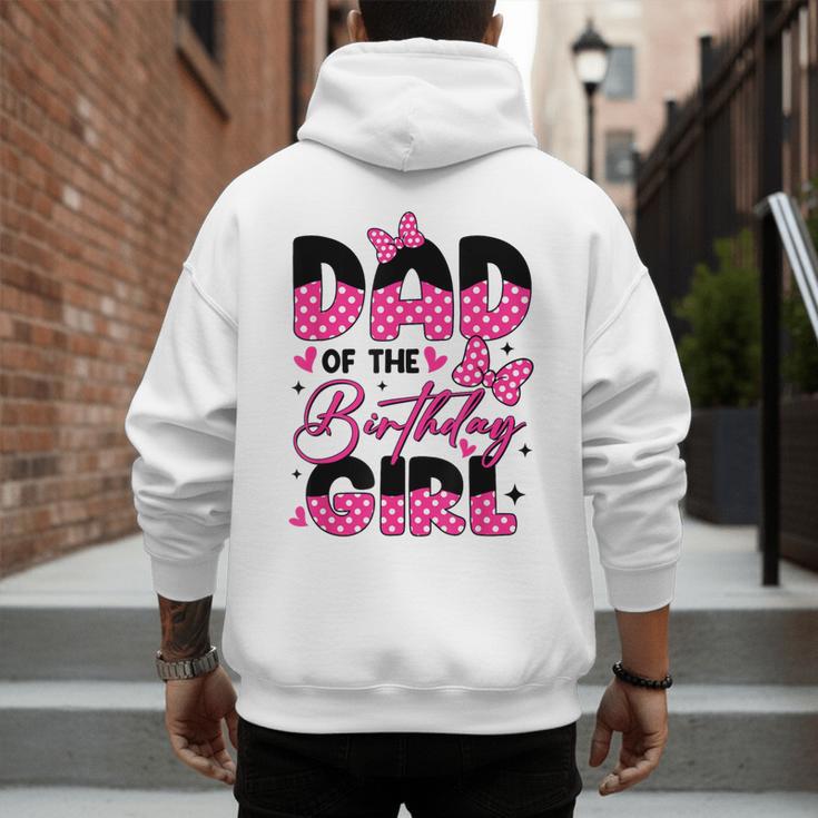 Dad Of The Birthday Girl Pink Family Birthday Girls Party Men's Hoodie Back Print