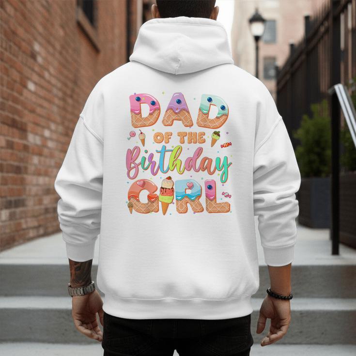 Dad Of The Birthday Ice Cream Family Matching Party Men's Hoodie Back Print
