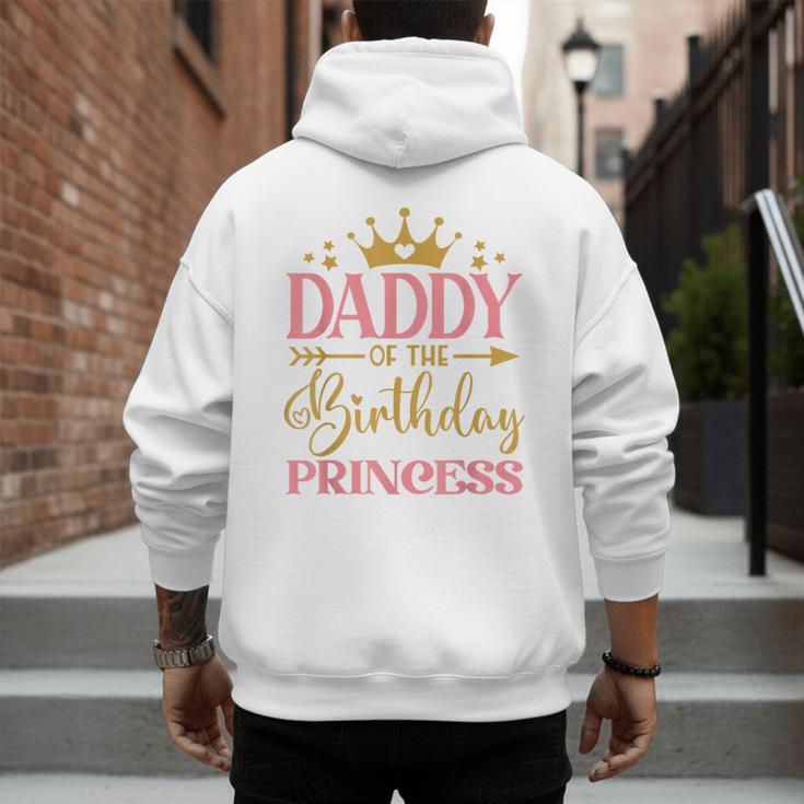 Daddy Of The Birthday For Girl 1st Birthday Princess Girl Men's Hoodie Back Print
