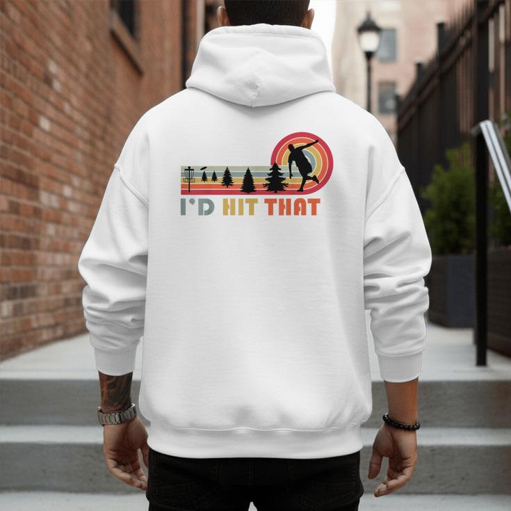 Disc Golf I'd Hit That Frisbee Golfer Retro Men Dad Men's Hoodie Back Print