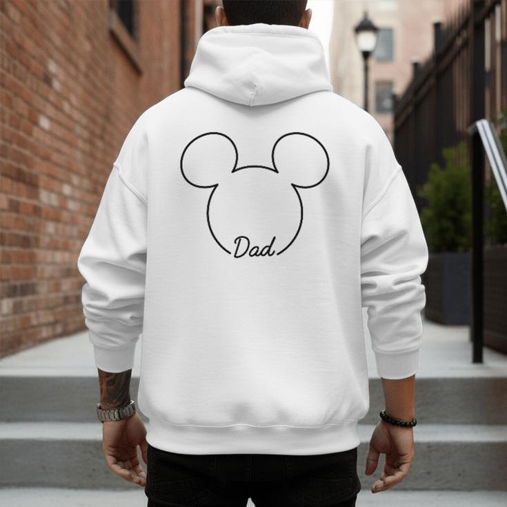 Disney Mickey And Friends Dad Mickey Art Line Pocket Logo Men's Hoodie Back Print