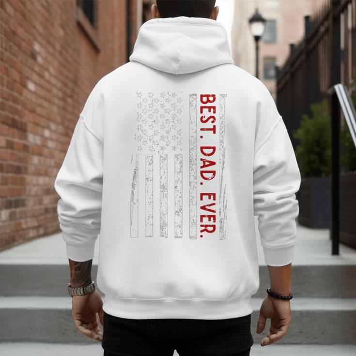 Distressed US American Flag Father Shirt Best Dad Ever Men's Hoodie Back Print Distressed US American Flag Father Shirt Best Dad Ever Men's Hoodie Back Print
