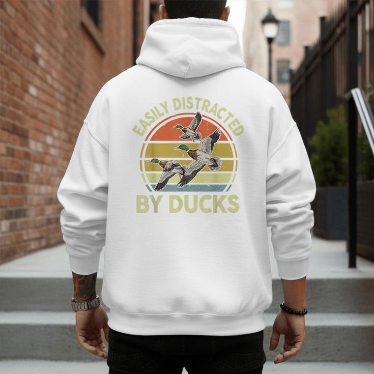 Easily Distracted Duck Hunting Dad Hunter Son Daughter Men's Hoodie Back Print