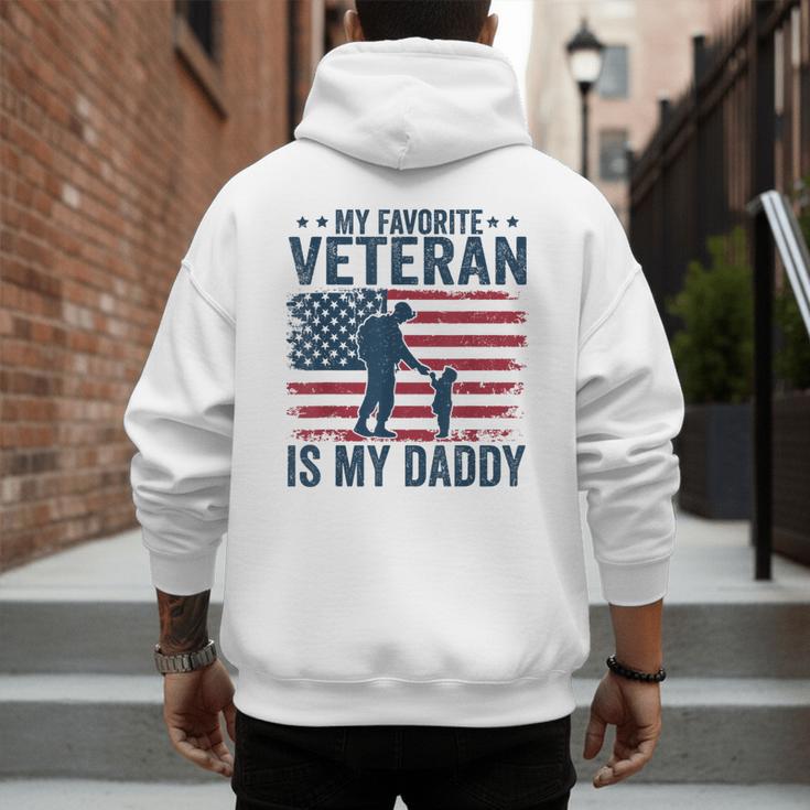 Father Veterans Day My Favorite Veteran Is My Daddy For Kids Men's Hoodie Back Print
