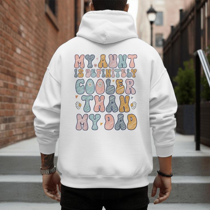 Funny Auntie My Aunt Is Definitely Cooler Than My Dad Men's Hoodie Back Print
