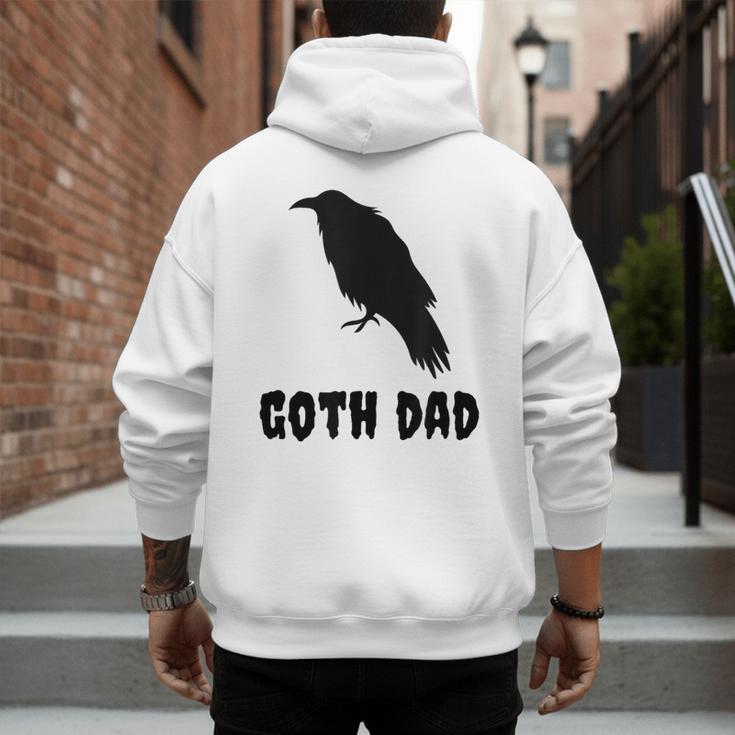 Goth Dad Gothic Bird Crow Emo Father's Day Men's Hoodie Back Print