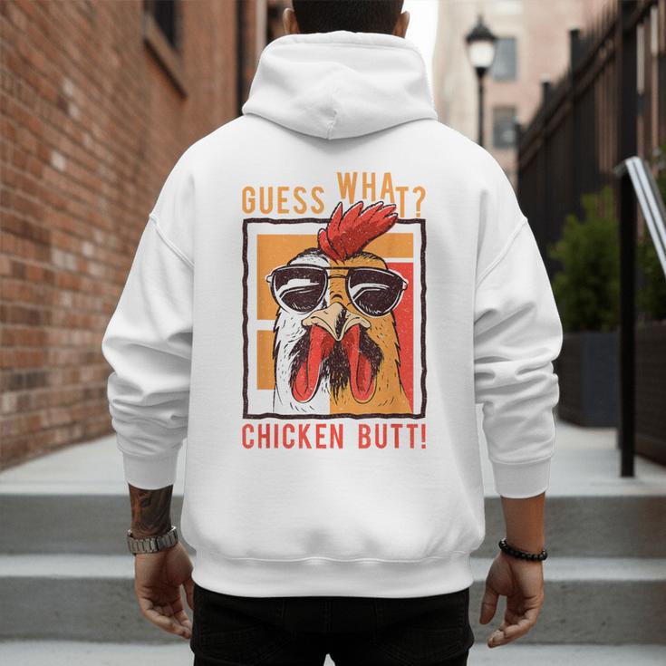 Guess What Chicken Butt DadSiblingsFriends Humor Small Men's Hoodie Back Print