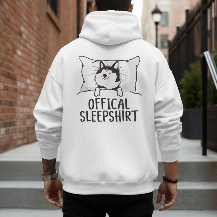 Husky Dog Pajama Husky Official Sleepshirt Mom Dad Kid Men's Hoodie Back Print