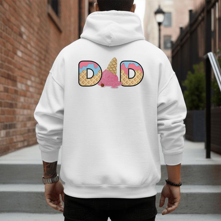 Ice Cream Dad 1st Birthday Matching Family Men's Hoodie Back Print
