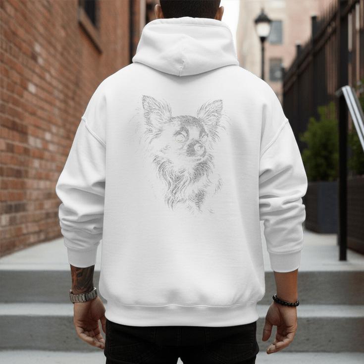 Long Haired Chihuahua Dog For Men Women Dog Mom Dad Men's Hoodie Back Print