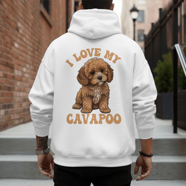 I Love My Cavapoo For Mom Dad Kids Men's Hoodie Back Print
