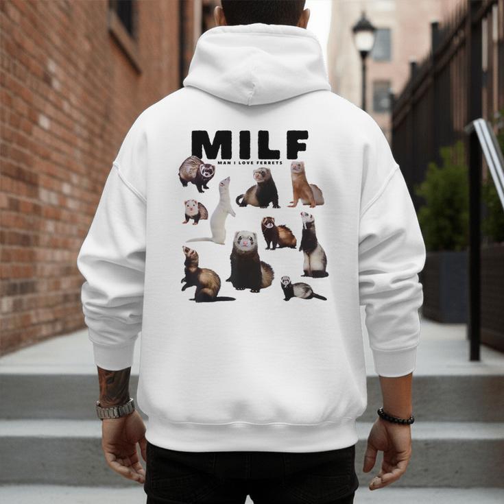 MILF Man I Love Ferrets Ferret Mom Dad Ferret Owner Men's Hoodie Back Print