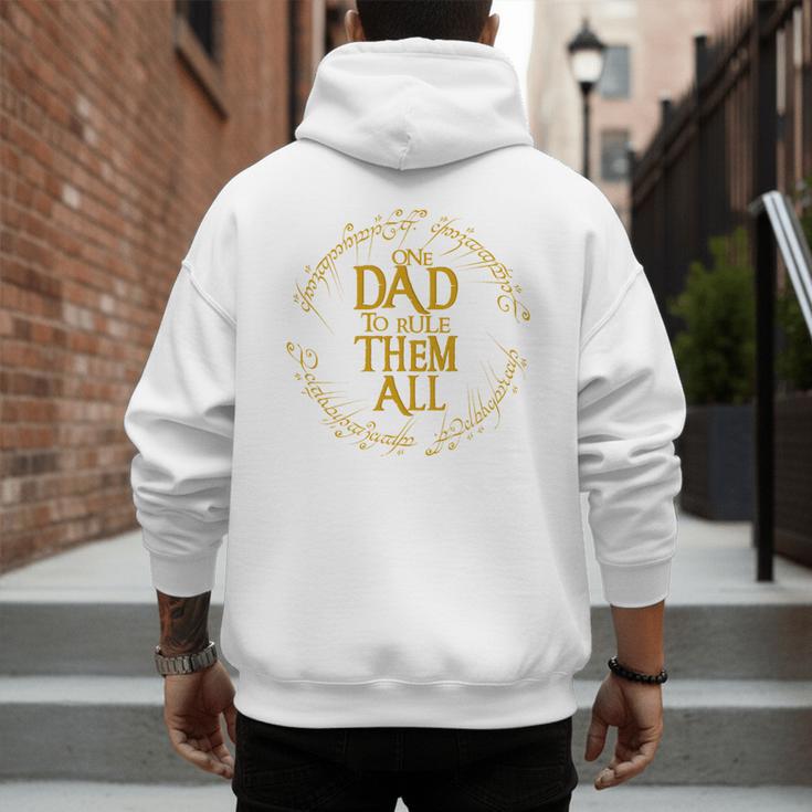 One Dad To Rule Them All Fantasy Nerd Dad Graphic Men's Hoodie Back Print