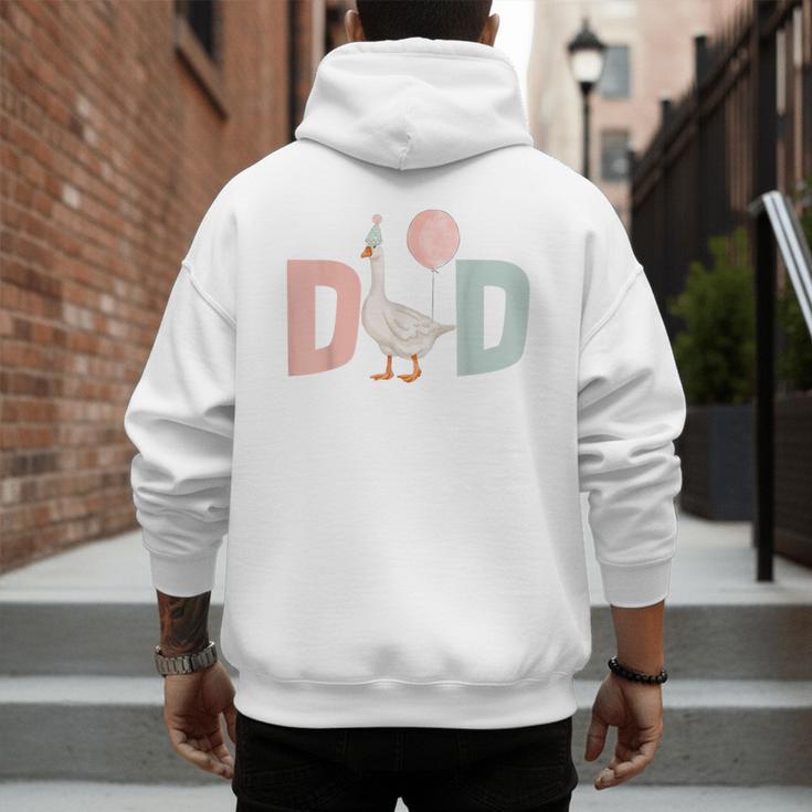 One Silly Goose Dad 1st First Birthday Family Matching Party Men's Hoodie Back Print