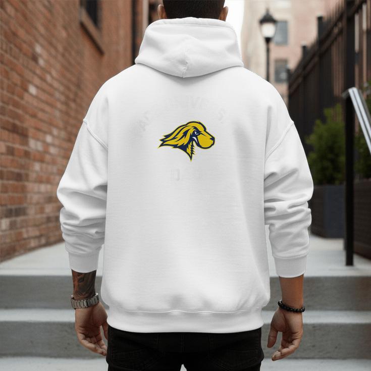 Pace University Setters Arched Dad Men's Hoodie Back Print